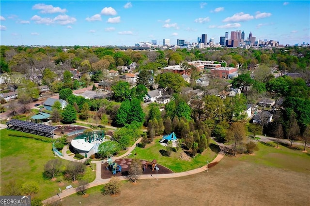 aerial view with a view of city