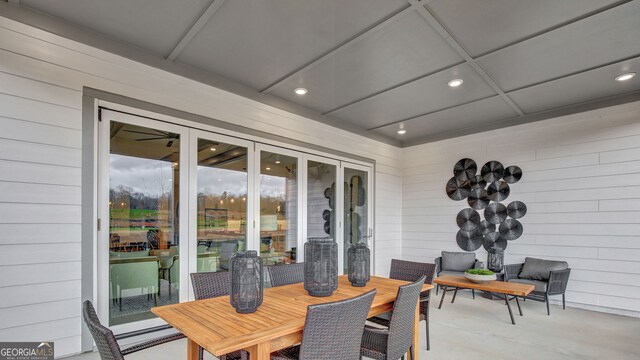 view of patio / terrace with french doors and outdoor dining space