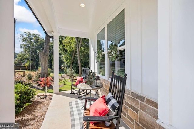 view of patio with covered porch