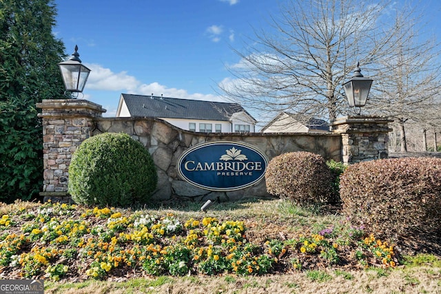 view of community sign