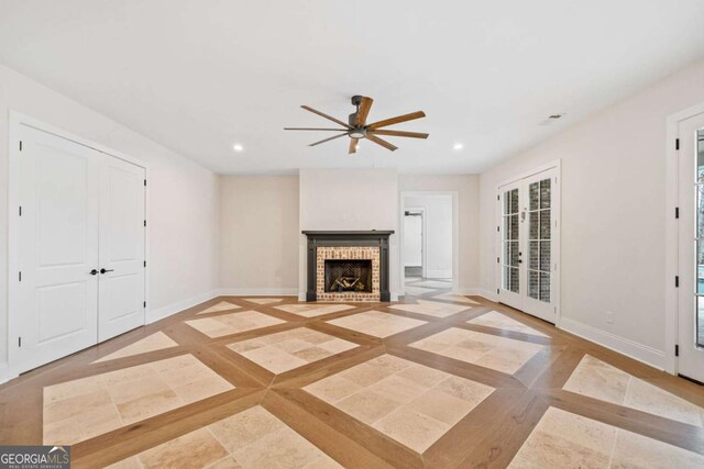 310 Timberview Trl, Alpharetta, GA 30004 - unfurnished living room featuring a ceiling fan, baseboards, and recessed lighting