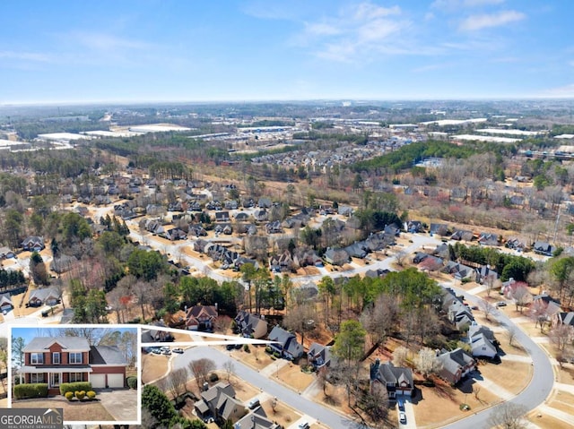 bird's eye view with a residential view