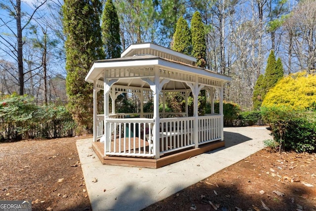 view of property's community with a gazebo