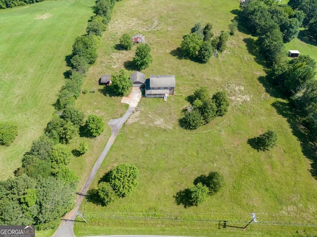 bird's eye view featuring a rural view