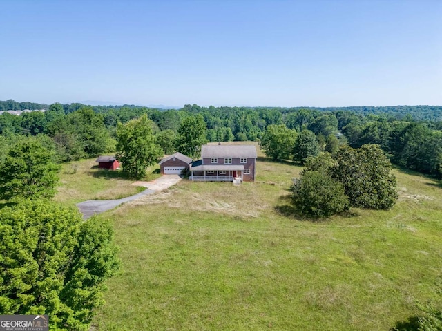 aerial view with a forest view