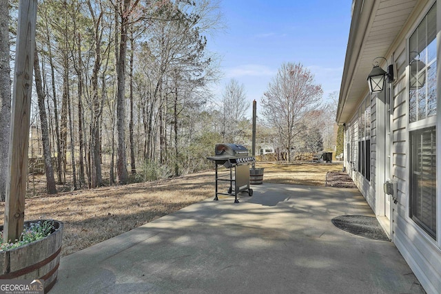 view of patio / terrace featuring a grill