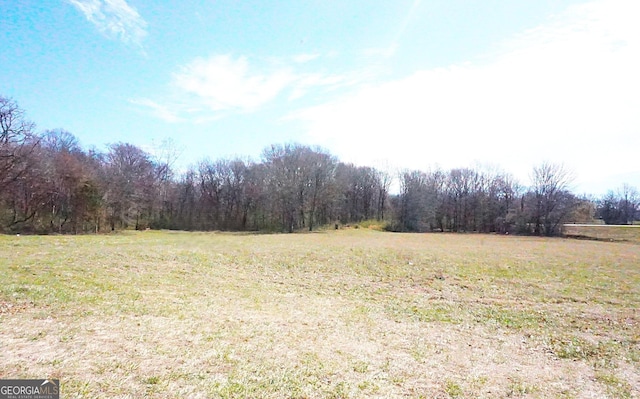 view of landscape with a wooded view