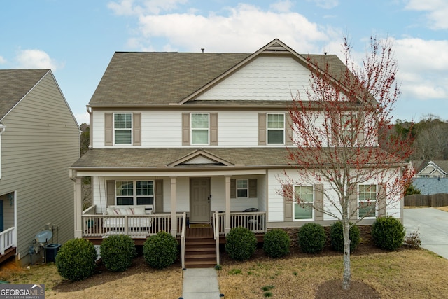 view of front of property featuring a porch