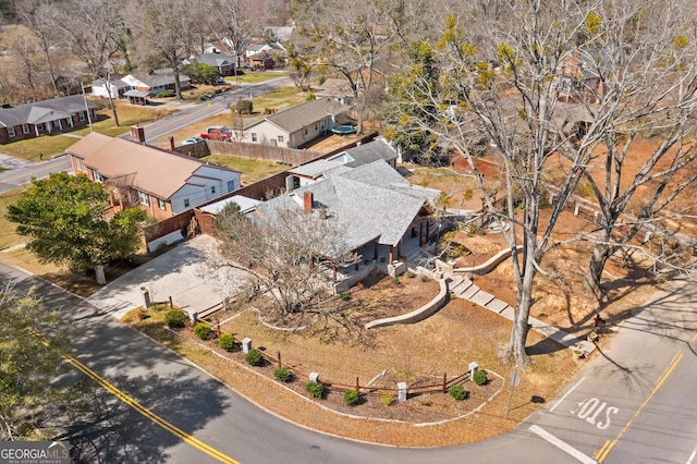 bird's eye view featuring a residential view