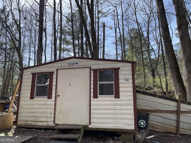 view of shed