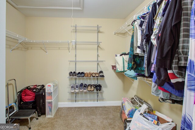 6935 Autumn Hills Dr, Cumming, GA 30028 - spacious closet featuring attic access and carpet