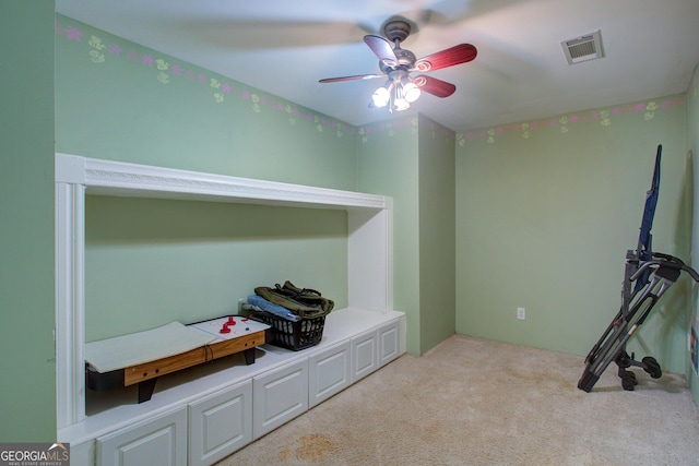 6935 Autumn Hills Dr, Cumming, GA 30028 - interior space with visible vents, carpet flooring, and ceiling fan