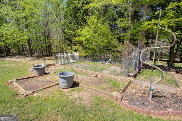 6935 Autumn Hills Dr, Cumming, GA 30028 - view of yard featuring a garden and fence