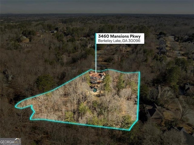3460 Mansions Pkwy, Berkeley Lake, GA 30096 - map / location featuring property boundaries highlighted