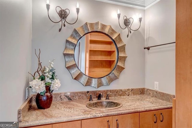 3460 Mansions Pkwy, Berkeley Lake, GA 30096 - bathroom featuring vanity and ornamental molding