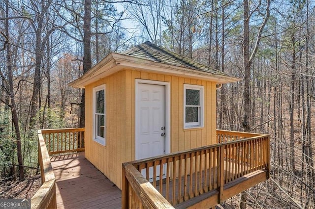 view of outbuilding featuring an outdoor structure