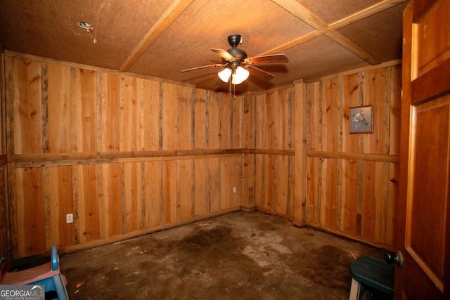 storage room featuring a ceiling fan