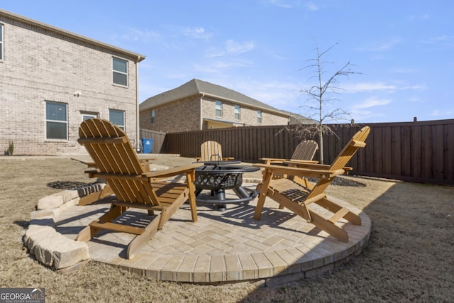 view of patio featuring a fenced backyard