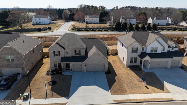 drone / aerial view with a residential view