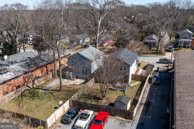 drone / aerial view with a residential view