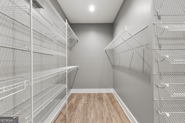 spacious closet featuring wood finished floors