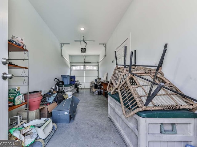 garage featuring a garage door opener