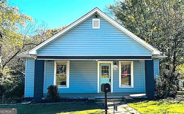 bungalow-style home with covered porch