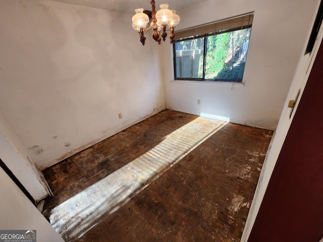 interior space featuring an inviting chandelier