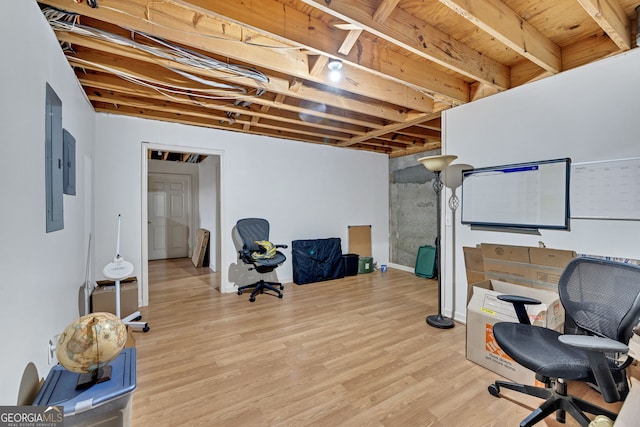 interior space featuring light wood-type flooring