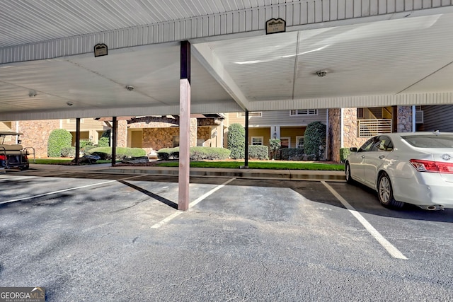 view of covered parking lot