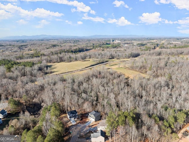 drone / aerial view with a forest view