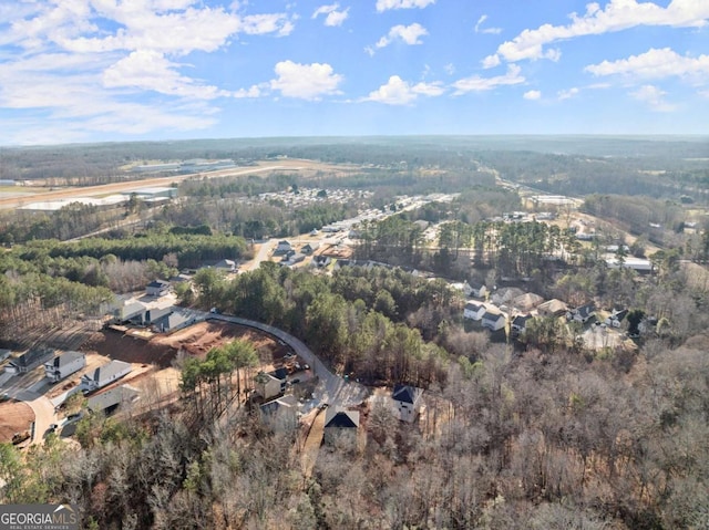 aerial view with a forest view