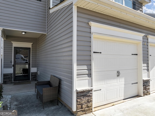 view of garage