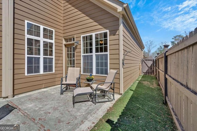 view of patio featuring a fenced backyard