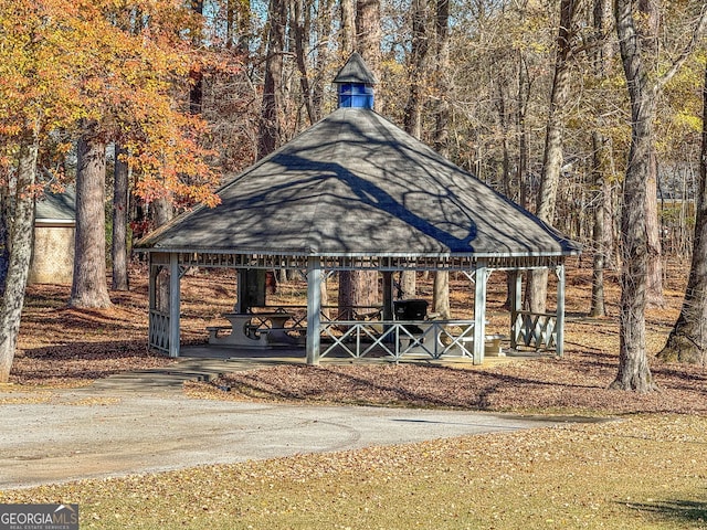 view of outdoor structure with a gazebo