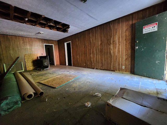 interior space with wood walls