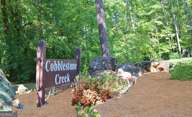 view of community sign