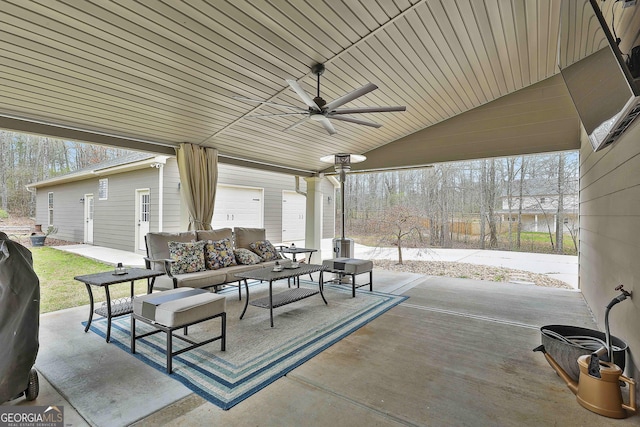 114 Austin Storey Cir, Newnan, GA 30263 - view of patio featuring an outdoor living space and ceiling fan