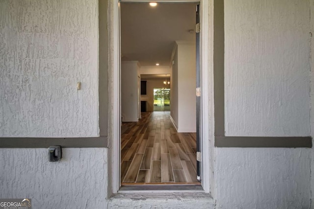 property entrance featuring stucco siding