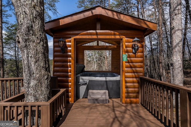exterior space with an outbuilding