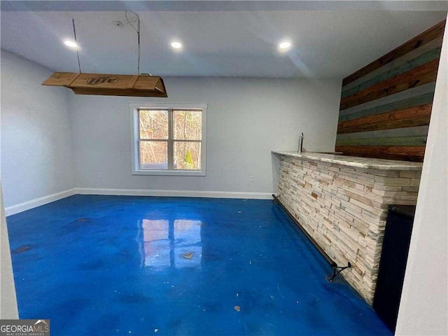 3499 Lake Mill Rd, Buford, GA 30519 - below grade area featuring baseboards and recessed lighting