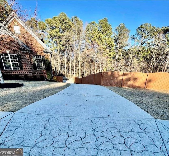 view of yard featuring fence