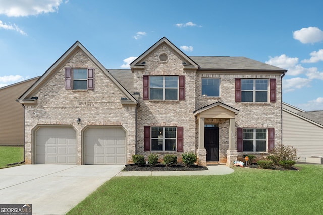 3243 Shoals Park Dr, Decatur, GA 30034 - view of front facade with driveway, brick siding, and a front lawn