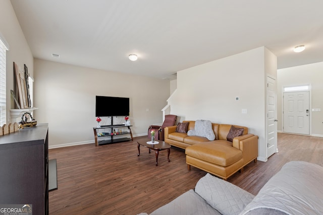 3243 Shoals Park Dr, Decatur, GA 30034 - living room featuring baseboards, visible vents, and wood finished floors