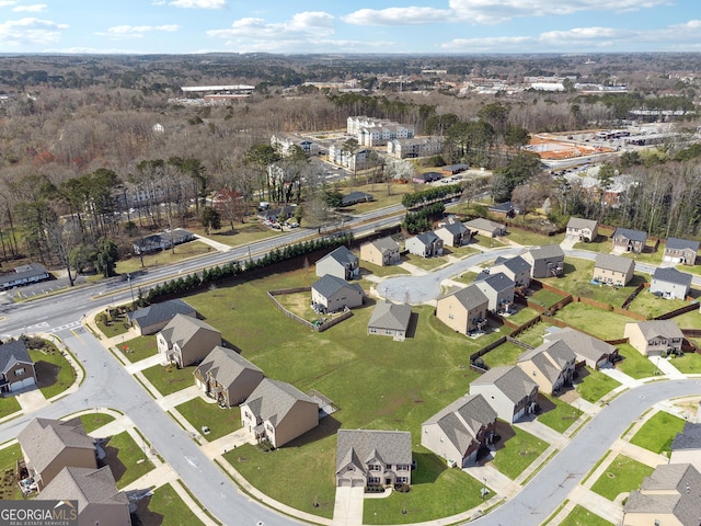 drone / aerial view featuring a residential view