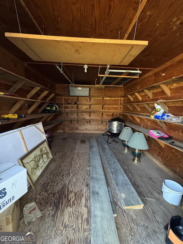 view of unfinished attic