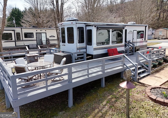 view of dock featuring a deck