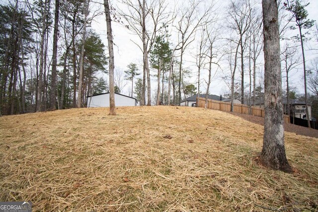 view of yard with fence