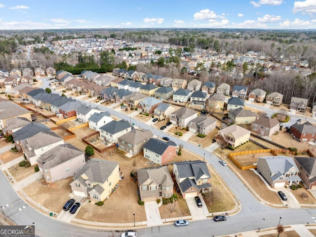 bird's eye view featuring a residential view