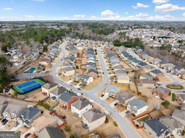 bird's eye view featuring a residential view